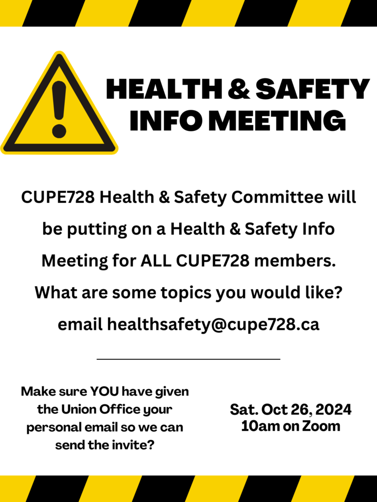 Health & Safety Info Meeting - ALL members